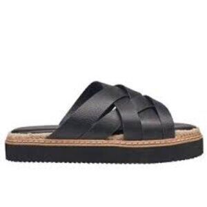 French Connection Strappy Black Flatform Sandal, Size 6.5 Approx